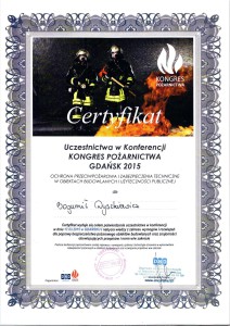 Certyfikat Kongres Pożarnictwa